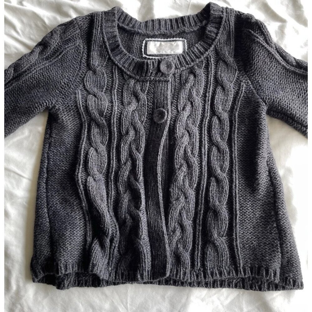 Vintage American Eagle Women’s sz Medium Cropped Pullover Gray Knitted Sweater
